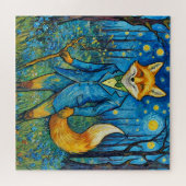 星お洒落の夜のキツネ ジグソーパズル (横)