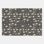 星お洒落の月の惑星雲 ラッピングペーパーシート (正面3)