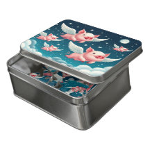 星お洒落の飛んでいる夜空にかわいい豚