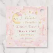 星がきらきら小さな星の1歳の誕生日 ピンク フェイバータグ (裏面)