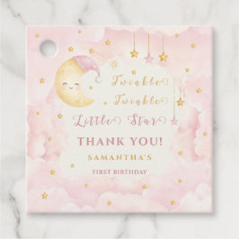 星がきらきら小さな星の1歳の誕生日 ピンク フェイバータグ