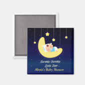 星がきらきら輝いて ダークブルー背景 マグネット (正面/裏面)