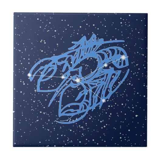 星がん星座と太陽のサイン タイル (正面)