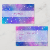 星がキラキラ輝く宇宙のイラストを使った名刺 名刺 (正面/裏面)