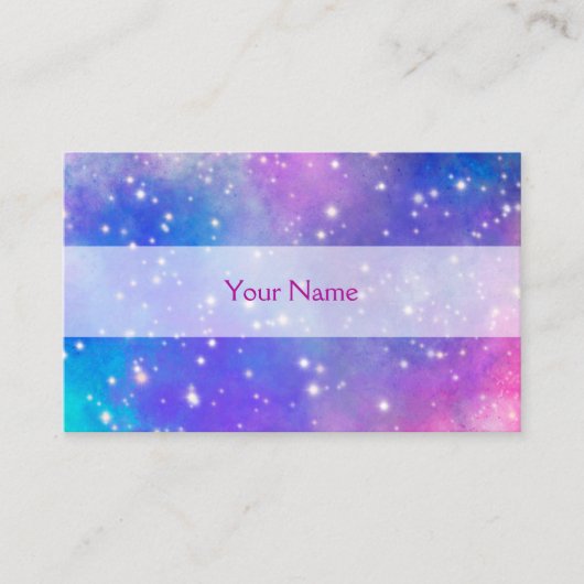 星がキラキラ輝く宇宙のイラストを使った名刺 名刺 (正面)