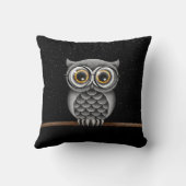 星が付いているガラスを持つかわいく柔らかい灰色のフクロウ クッション (裏面)