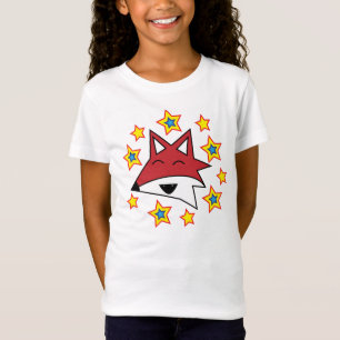 星が付いているキツネの頭部 Tシャツ