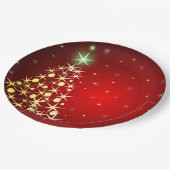 星が付いているクリスマスツリー ペーパープレート (アングル)