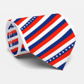 星が付いている赤、白および青 ネクタイ (ロール)