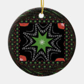 星が渦を巻く背景 セラミックオーナメント (正面)