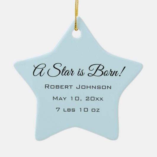 星が生まれ!Photo/カスタマイズNameStarオーナメント セラミックオーナメント (正面)