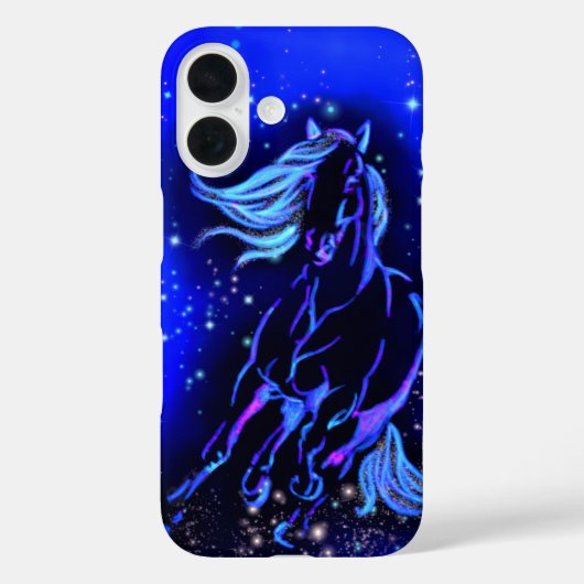 星が輝く夜に走る馬 iPhoneケース Case-Mate iPhoneケース (裏面)