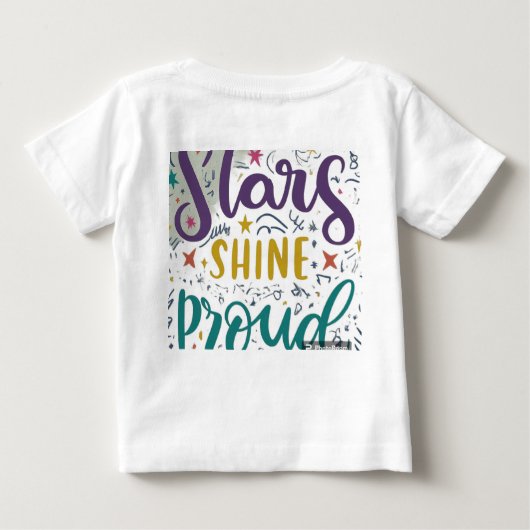 星が輝誇りを持ったく ベビーTシャツ (裏面)