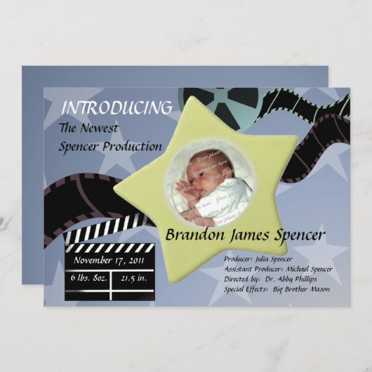 星が青生まれい 案内状 (正面/裏面)