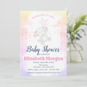 星ちゃん、ベイビーガール エレファント  ベイビーシャワー 招待状 (スタンド正面)