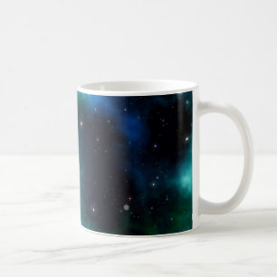 星でいっぱいの美しい緑の星雲 コーヒーマグカップ