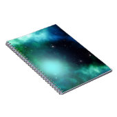 星でいっぱいの美しい緑の星雲 ノートブック (右側)