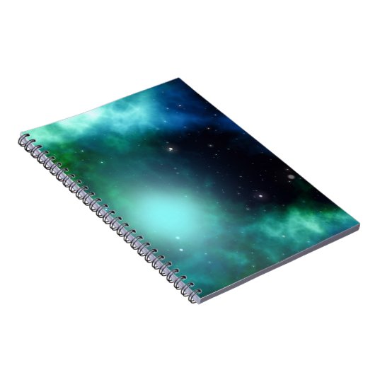 星でいっぱいの美しい緑の星雲 ノートブック (右側)
