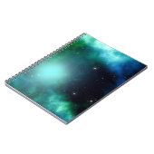 星でいっぱいの美しい緑の星雲 ノートブック (左側)