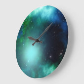 星でいっぱいの美しい緑の星雲 ラージ壁時計 (傾斜)