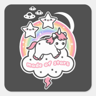 星でできた一角獣(ユニコーン) スクエアシール
