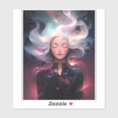 星で作ったアニメの少女 シール (シート)