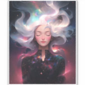 星で作ったアニメの少女 シール (正面)