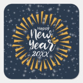 星で新年を祝う20xx スクエアシール (正面)