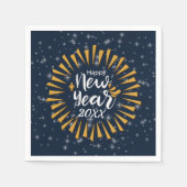 星で新年を祝う20xx スタンダードカクテルナプキン (正面)