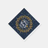 星で新年を祝う20xx スタンダードカクテルナプキン (角)