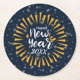 星で新年を祝う20xx ラウンドペーパーコースター