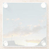 星で飾られた通り ガラスコースター (裏面)