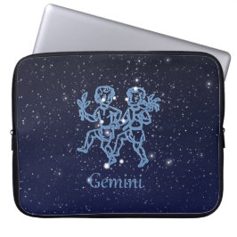 星とともに輝くふたご座の星座と星座 ラップトップスリーブ