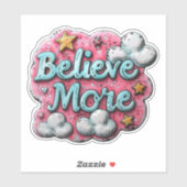 星とともに輝く"Believe More" 励ましのステッカー シール (シート)