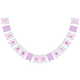 星とのチーム女の子の薄紫の紫色 バンティングフラッグ