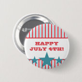 星とはっきりしたストライプのボタン 缶バッジ (正面&裏面)