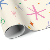 星とよくはしゃぐ渦巻きカラフルパターン ラッピングペーパー (ロールコーナー)