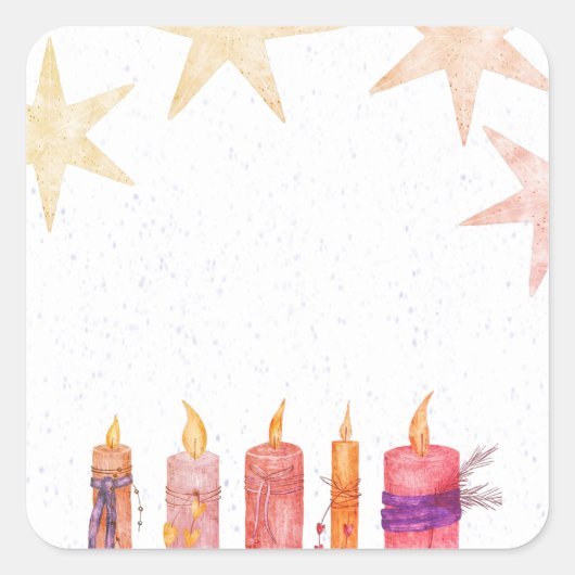 星とろうそく スクエアシール (正面)