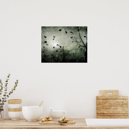 星とカラスが衝突 ポスター (キッチン)