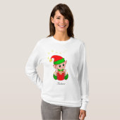 星とキュートなクリスマスエルフ Tシャツ (正面フル)
