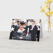 星とグラードの写真で卒業 カード (黄色い花)