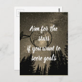 星とゴールネやる気を起こさせるットボール引用文 ポストカード (正面/裏面)