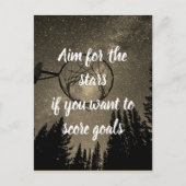 星とゴールネやる気を起こさせるットボール引用文 ポストカード (正面)