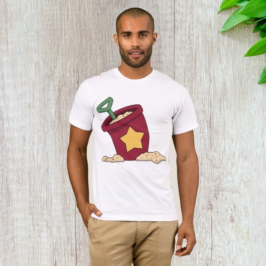 星とシャベル付きの赤い砂バケツ Tシャツ