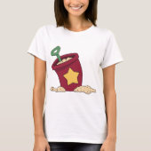 星とシャベル付き赤い砂バケツ Tシャツ (正面)