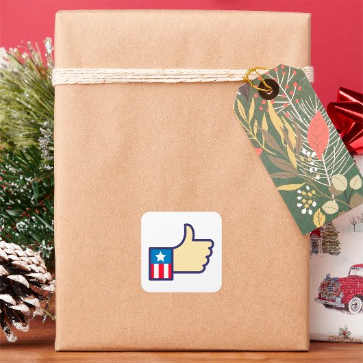 星とストライプがUSAの正方形のステッカーを親指 スクエアシール