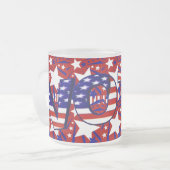 星とストライプで投票 – フロストグラスマグカップ (正面左)