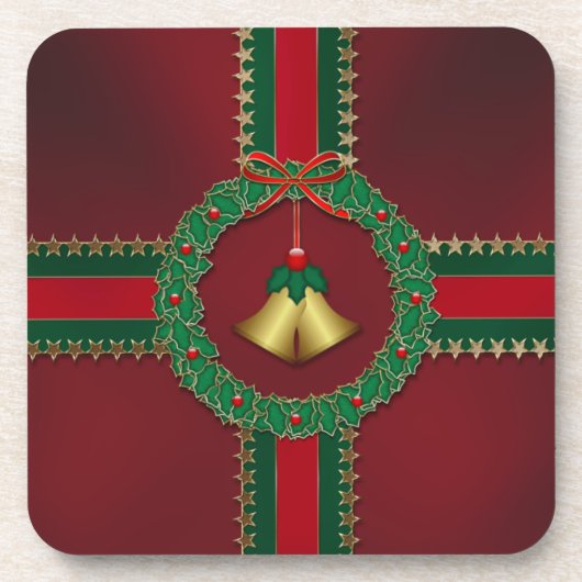 星とストライプのクリスマスコルクコースター コースター (正面)