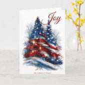 星とストライプのクリスマスツリー カード (黄色い花)