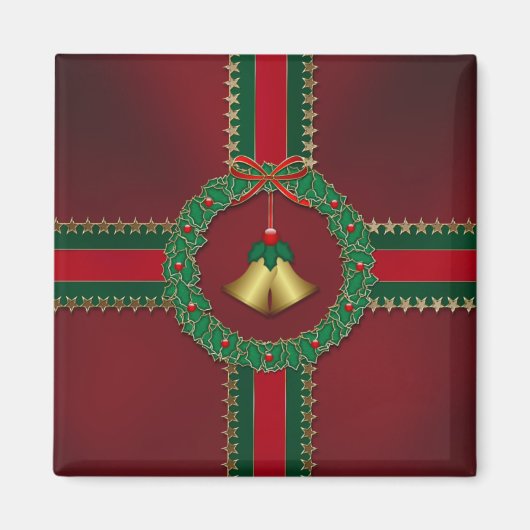 星とストライプのクリスマスマグネット マグネット (正面)